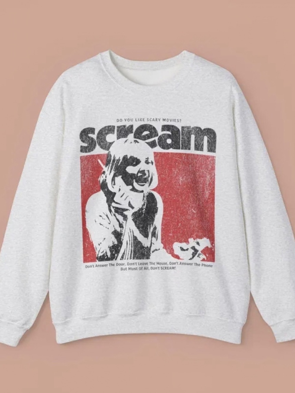 Retro Horror Halloween Graphic Sweatshirt, Vintage Scream Movie Sweatshirt